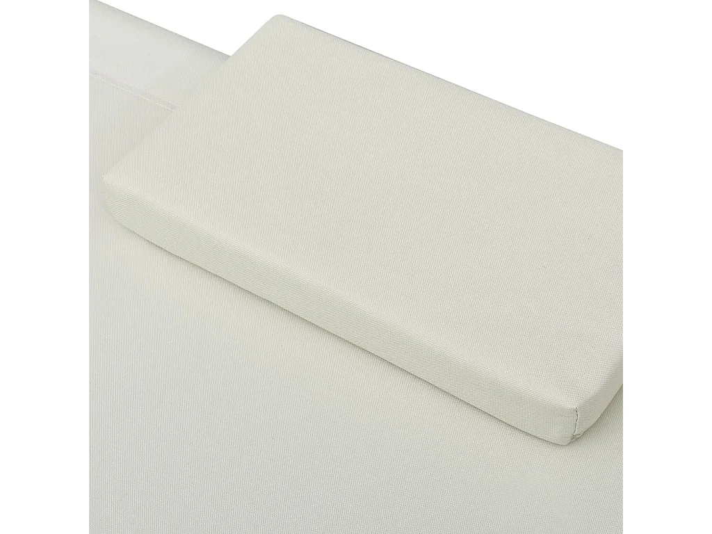 Lettino da esterno con baldacchino e cuscini bianco panna