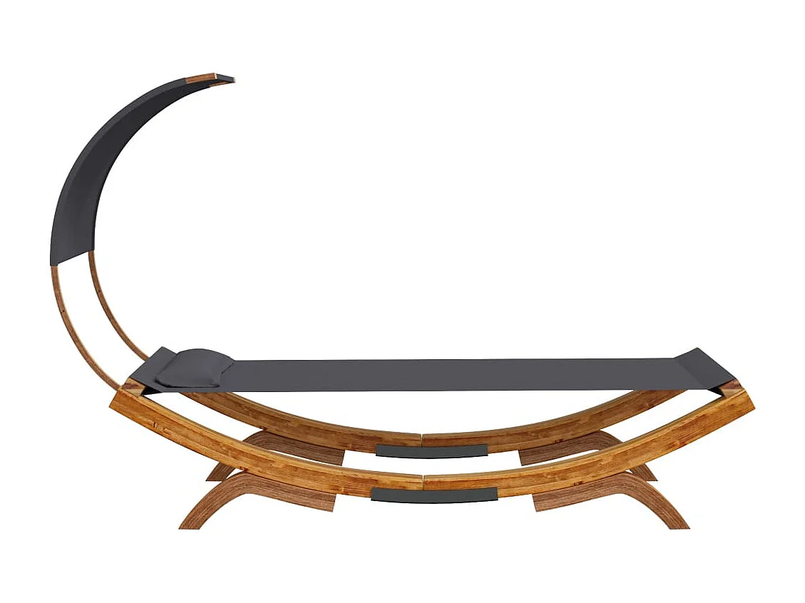 Dormeuse e baldacchino 100x200x126 cm Legno curvato Antracite