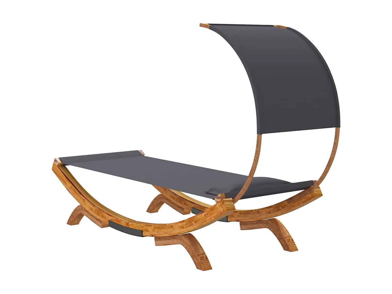 Dormeuse e baldacchino 100x200x126 cm Legno curvato Antracite