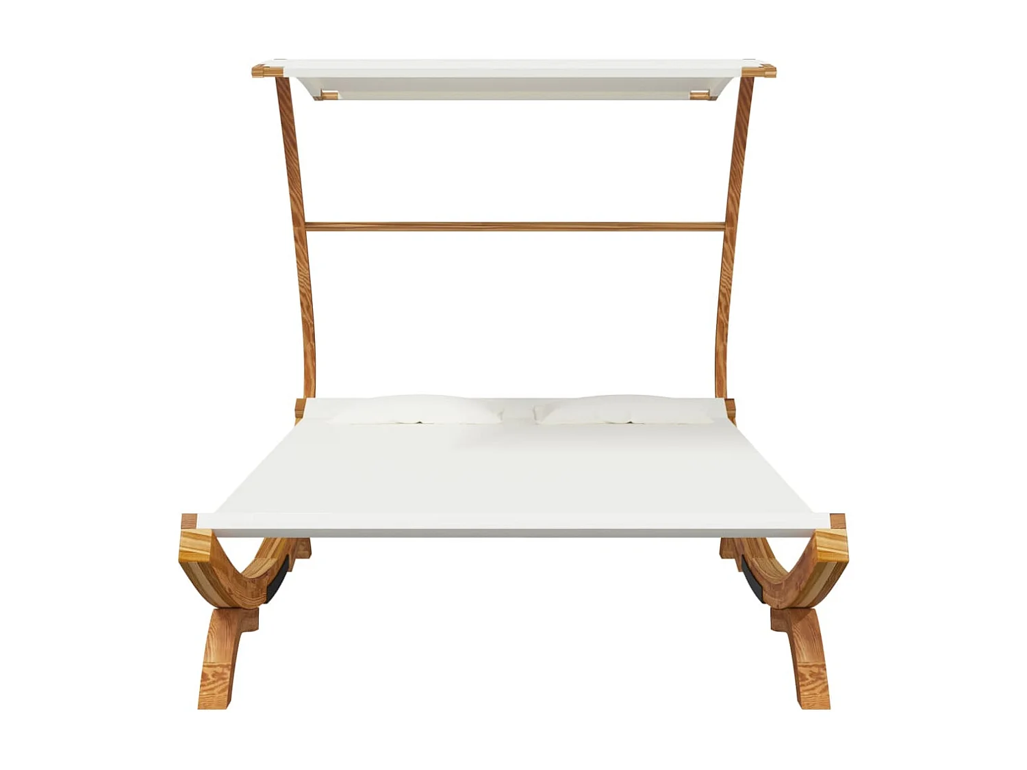 Dormeuse con baldacchino 165x203x138 cm Legno massello curvato Crema