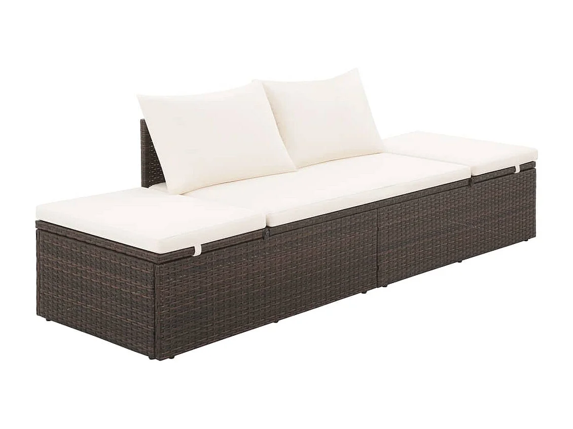 Letto da giardino marrone 195x60 cm Vimini in resina