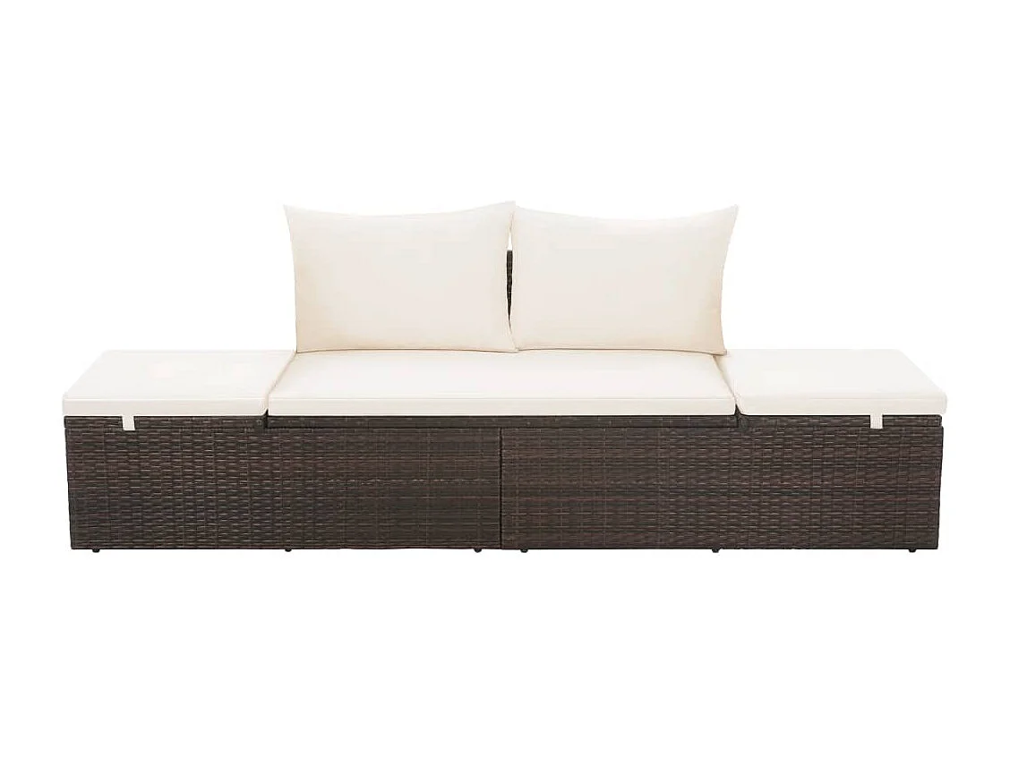 Letto da giardino marrone 195x60 cm Vimini in resina