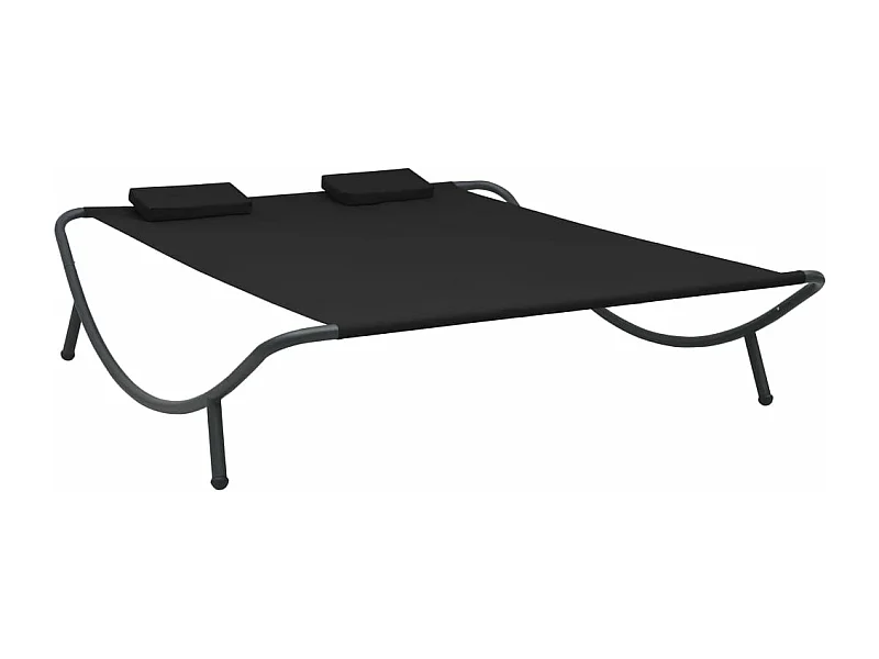 Chaise longue d'extérieur tissu noir