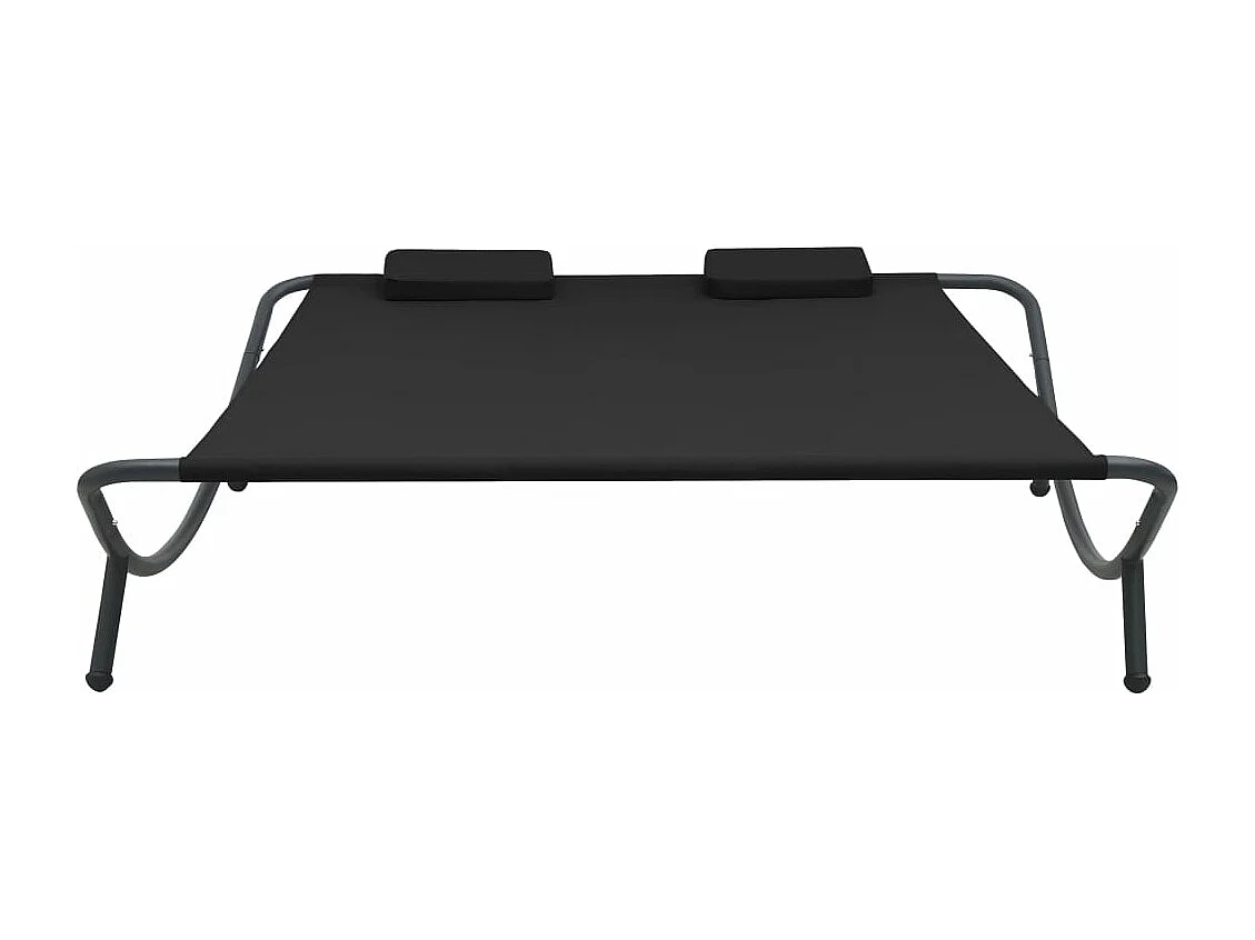 Chaise longue d'extérieur tissu noir