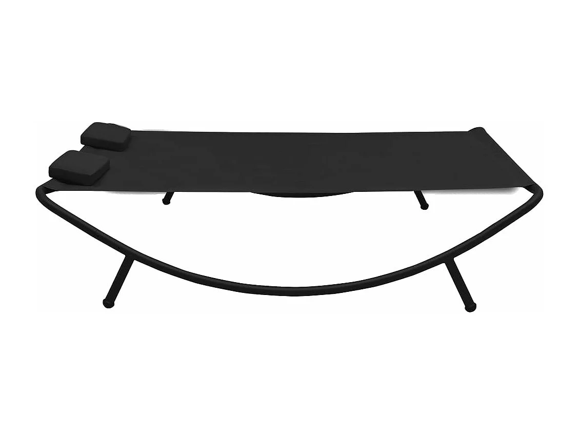 Chaise longue d'extérieur tissu noir