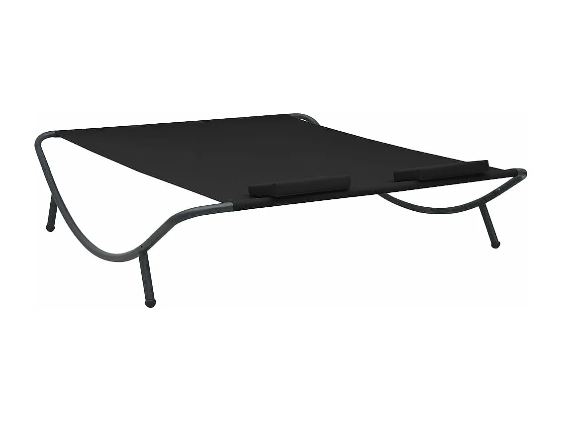 Chaise longue d'extérieur tissu noir