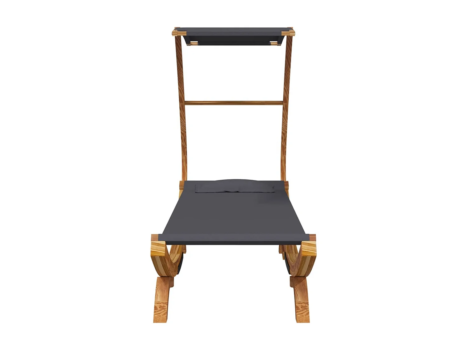 Dormeuse e baldacchino 100x190x134 cm Legno massello curvato Antracite