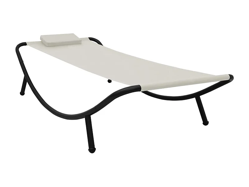 Letto da giardino color crema 200x90 cm in acciaio