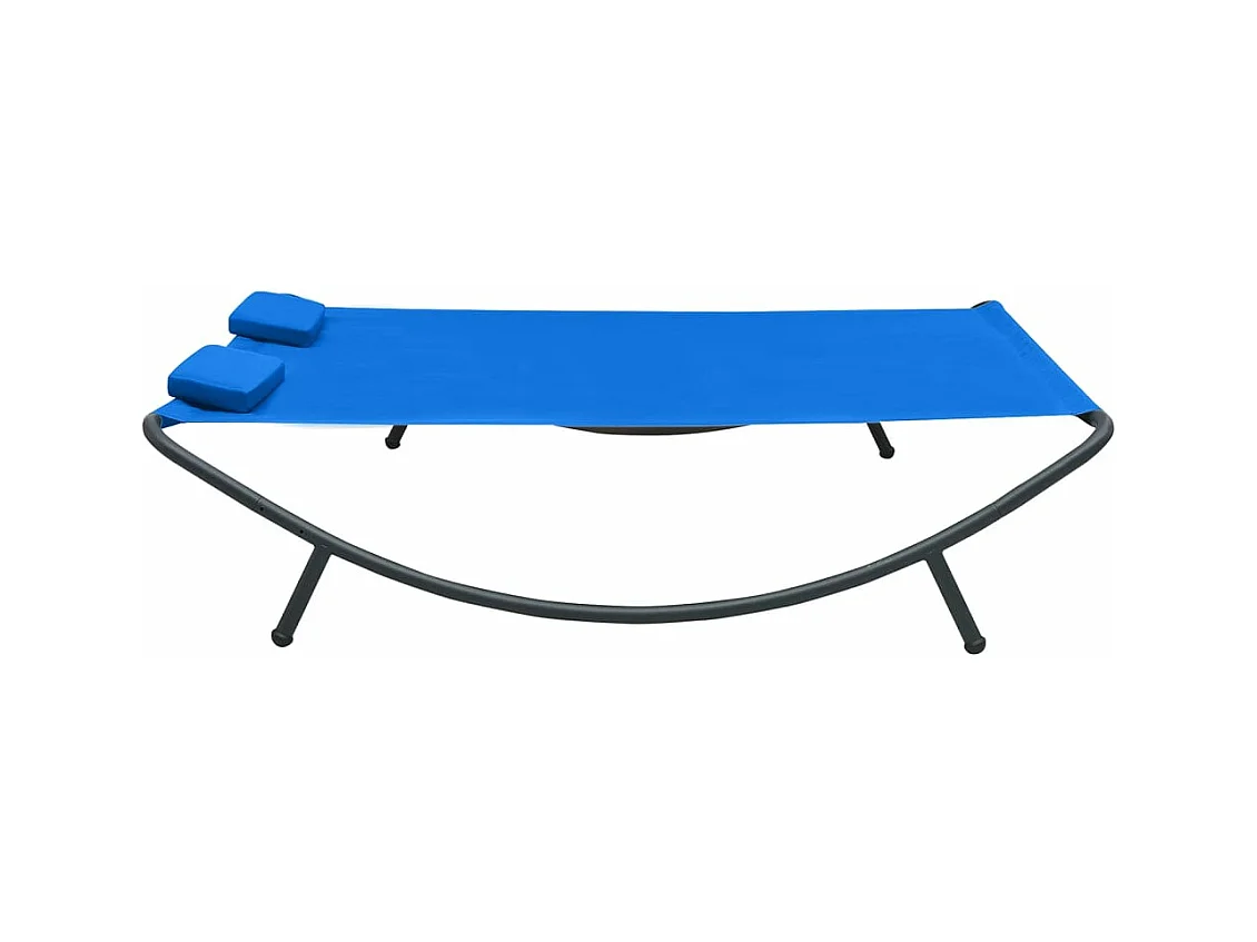 Chaise longue d'extérieur tissu bleu