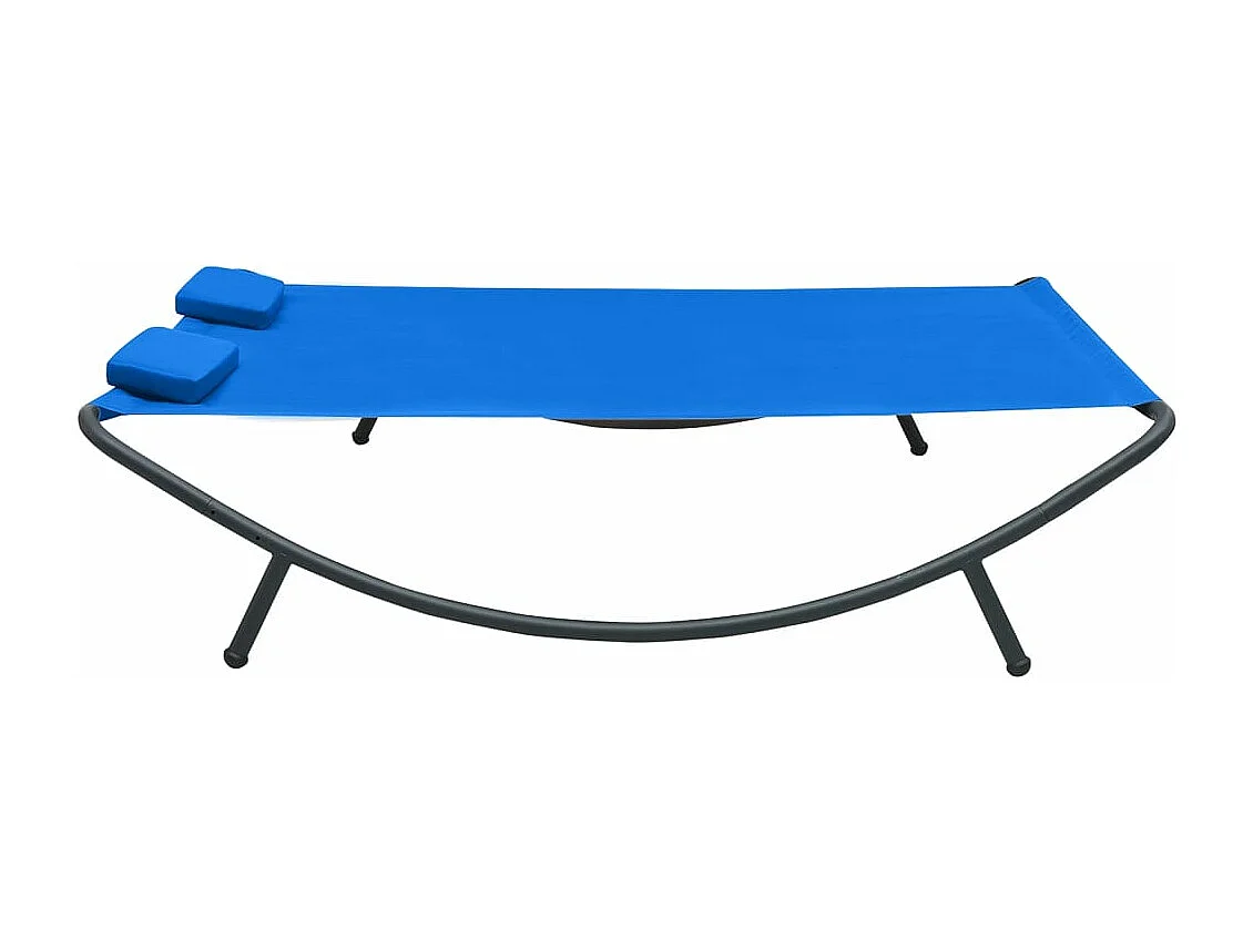 Chaise longue d'extérieur tissu bleu