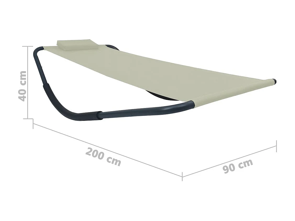 Cama de jardim Creme 200x90 cm Aço