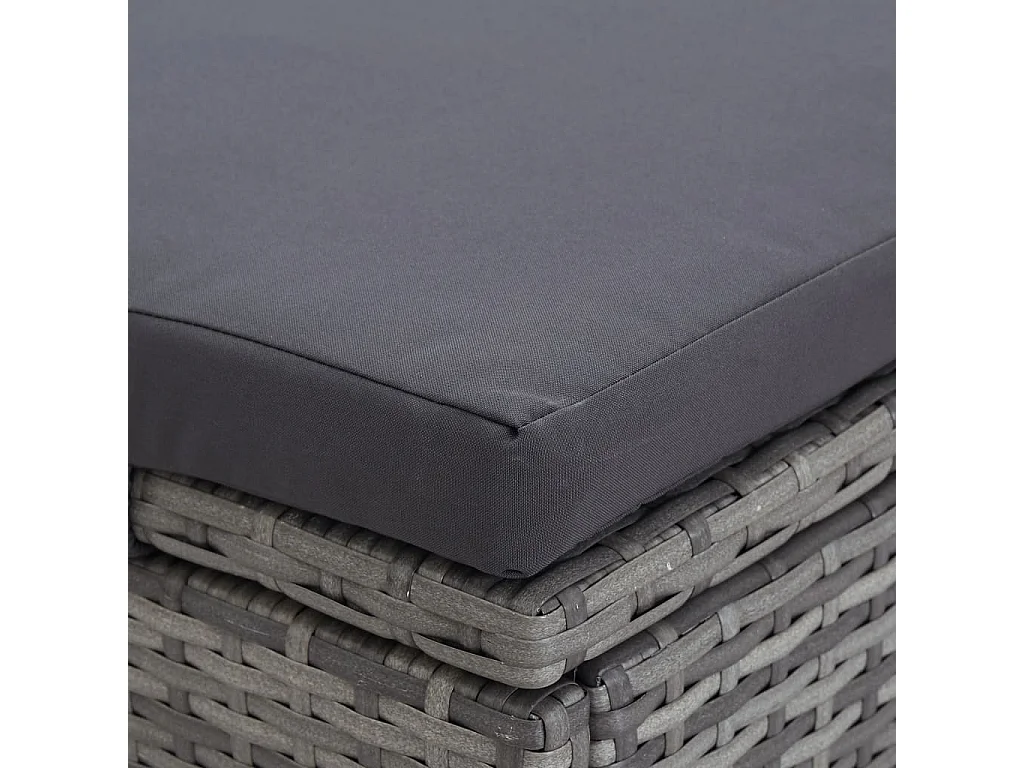 Transat à 2 places avec coussin Résine tressée Gris