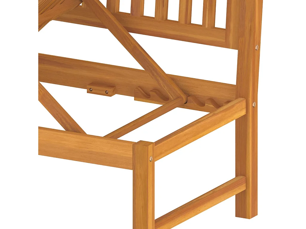 Dormeuse con cuscino color crema 200x60x75 cm Legno massello di acacia