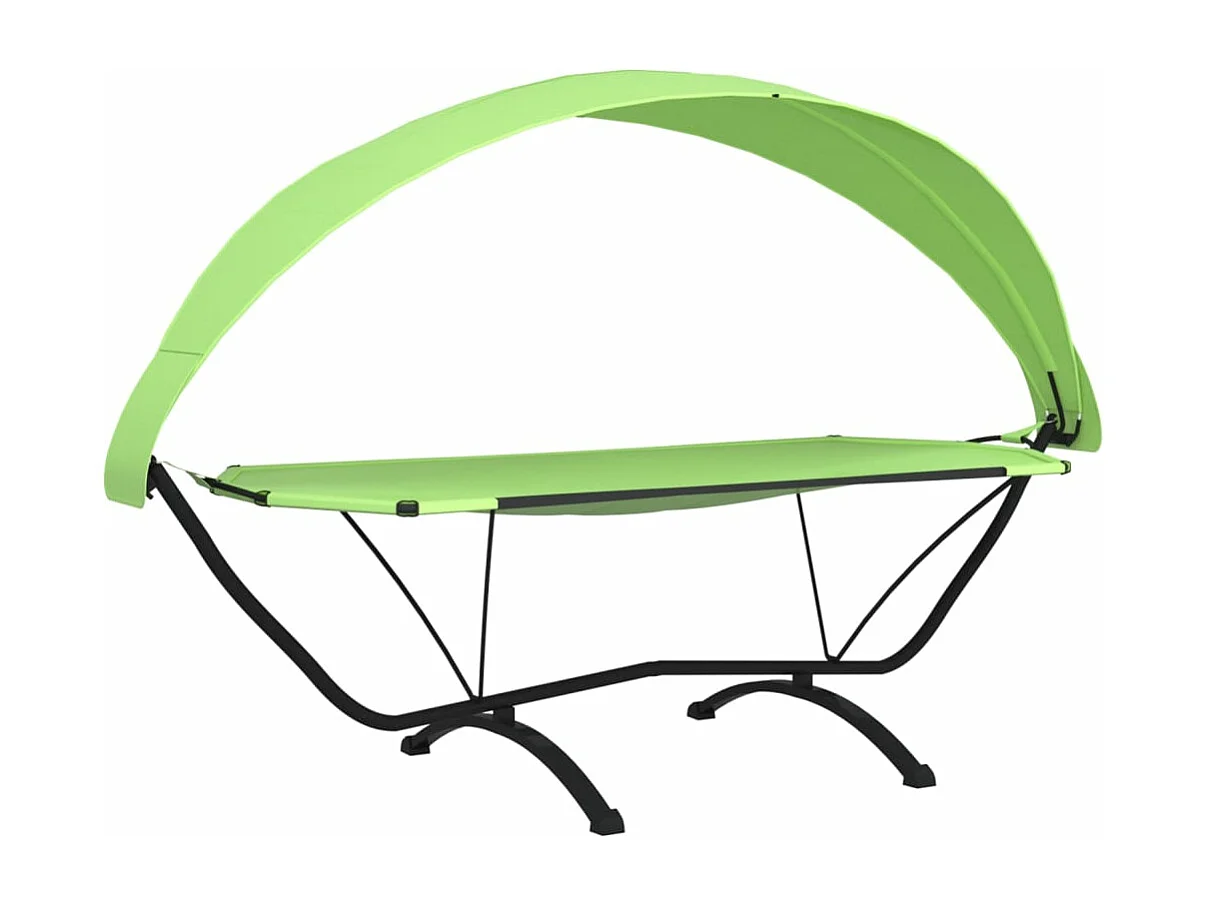 Lettino da esterno con baldacchino Steel Green e tessuto Oxford