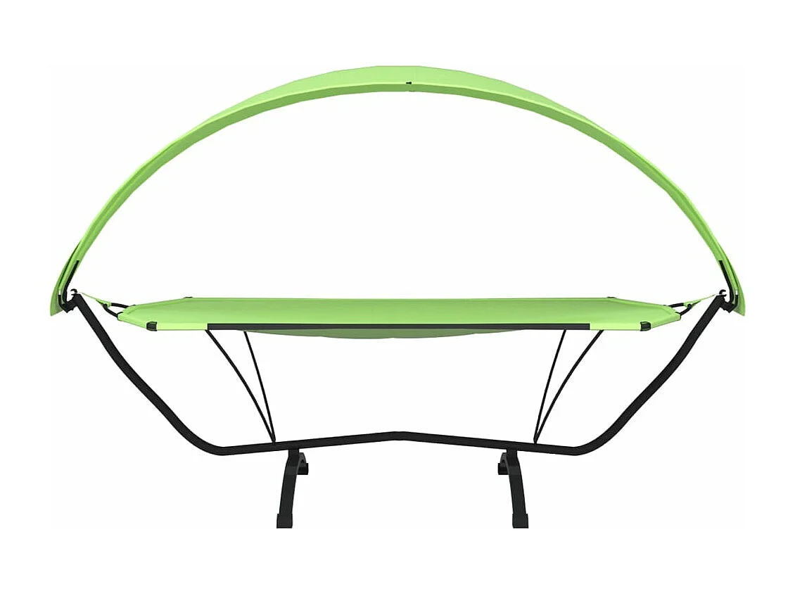 Lit de repos d'extérieur avec auvent Vert Acier et tissu Oxford