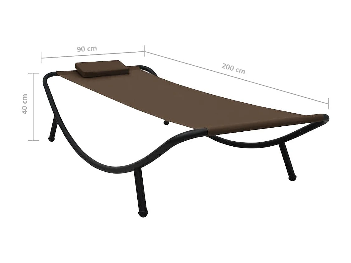 Bruin tuinbed 200x90 cm Staal