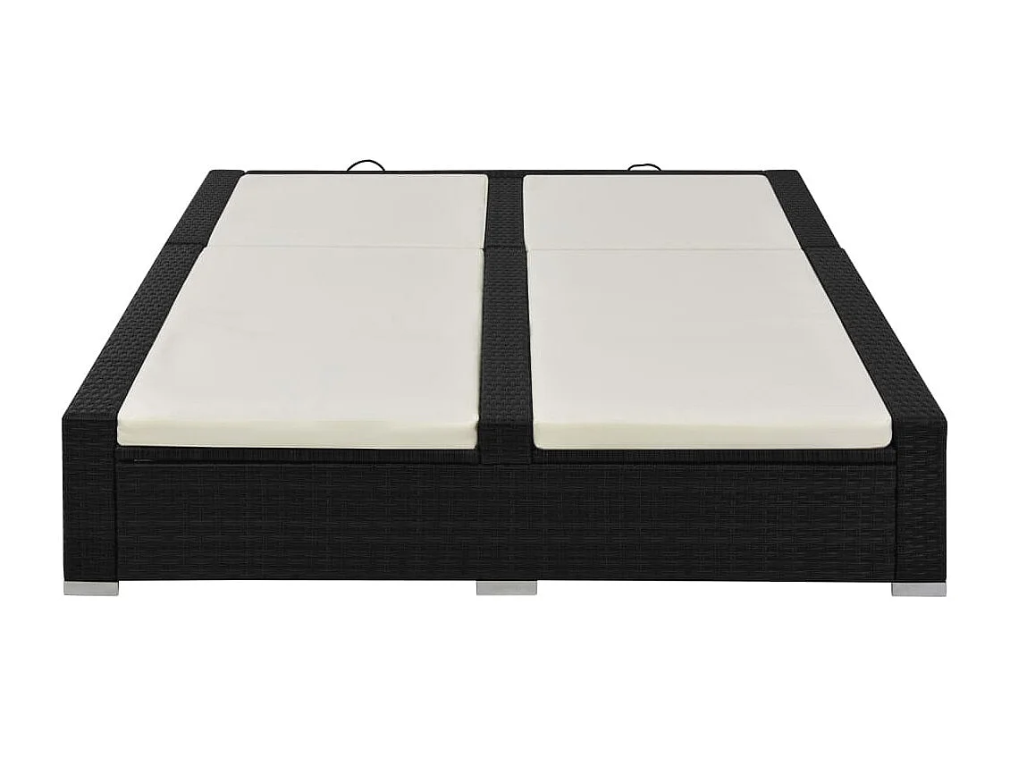 Poltroncina doppia in resina intrecciata Nera