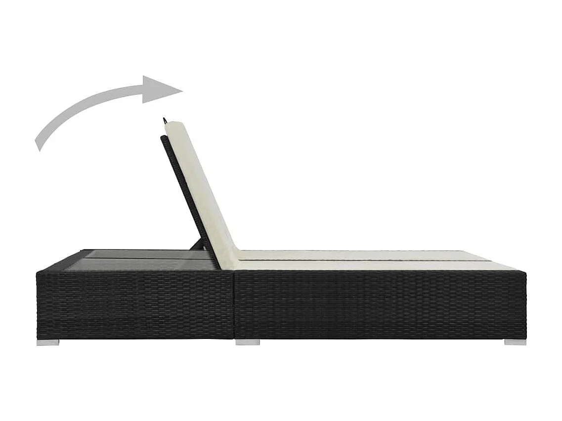 Poltroncina doppia in resina intrecciata Nera