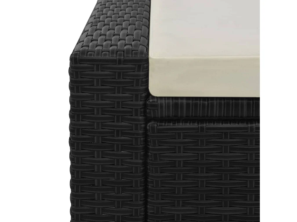 Poltroncina doppia in resina intrecciata Nera