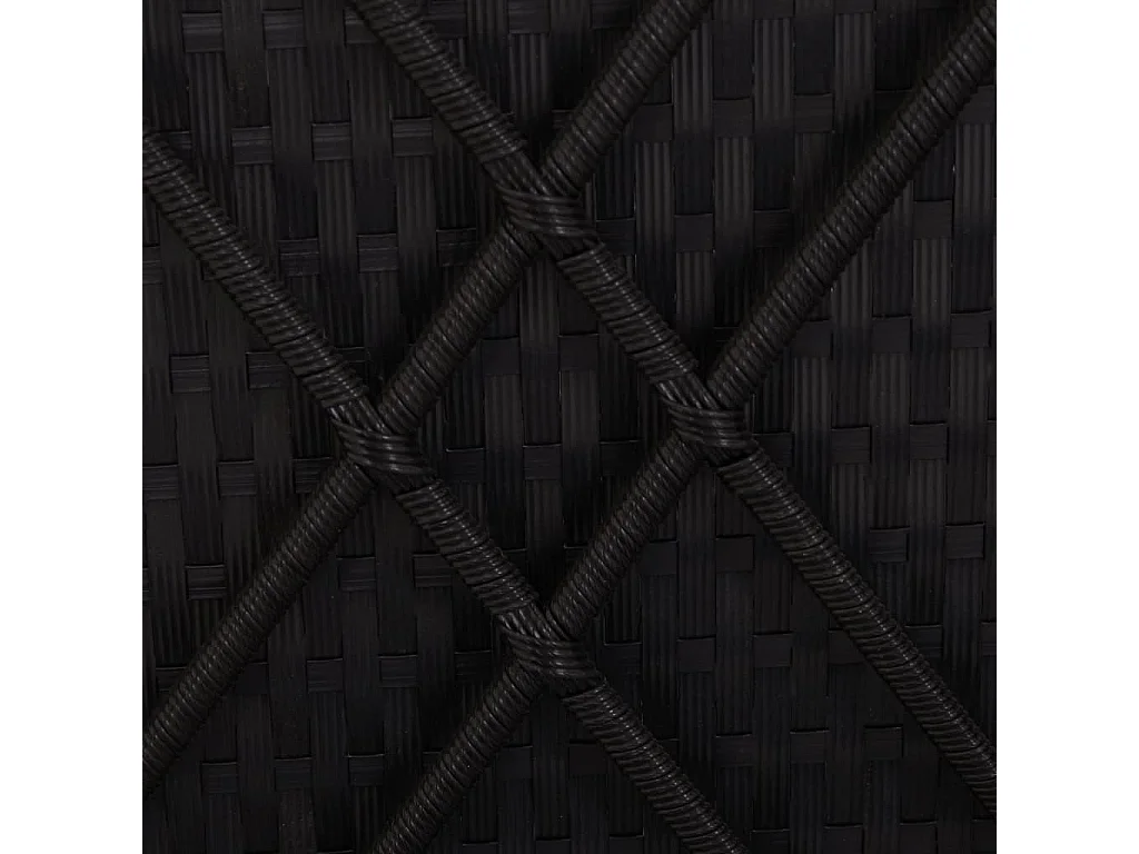 Espreguiçadeira conversível com almofadas de resina tecida Preto