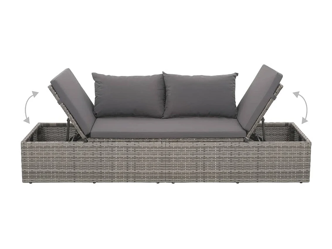 Canteiro de jardim cinza 195x60 cm vime resinado