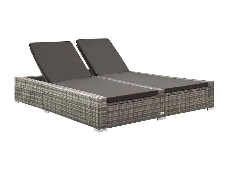 Sillón doble Resina trenzada Gris