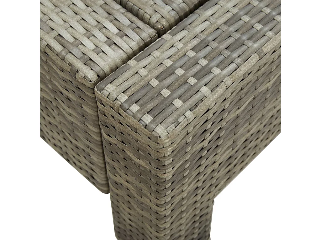 Espreguiçadeira de 2 lugares com almofada cinza Vime resinado