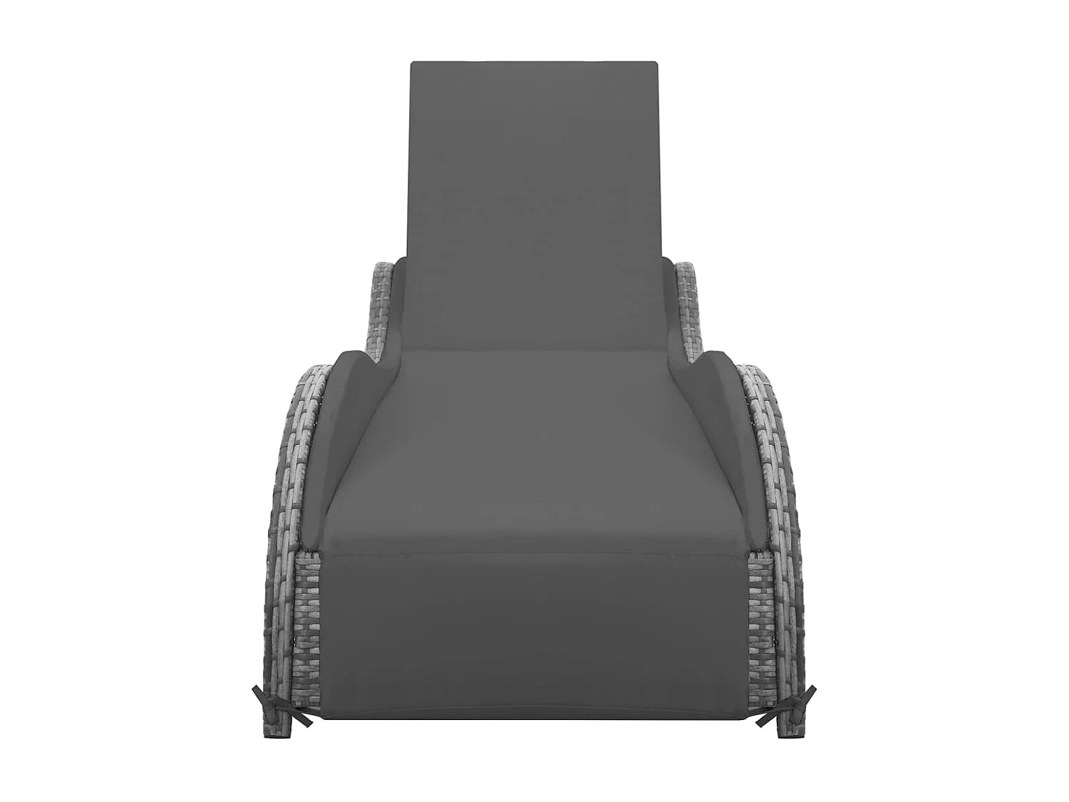 Chaise longue avec coussin Résine tressée Anthracite
