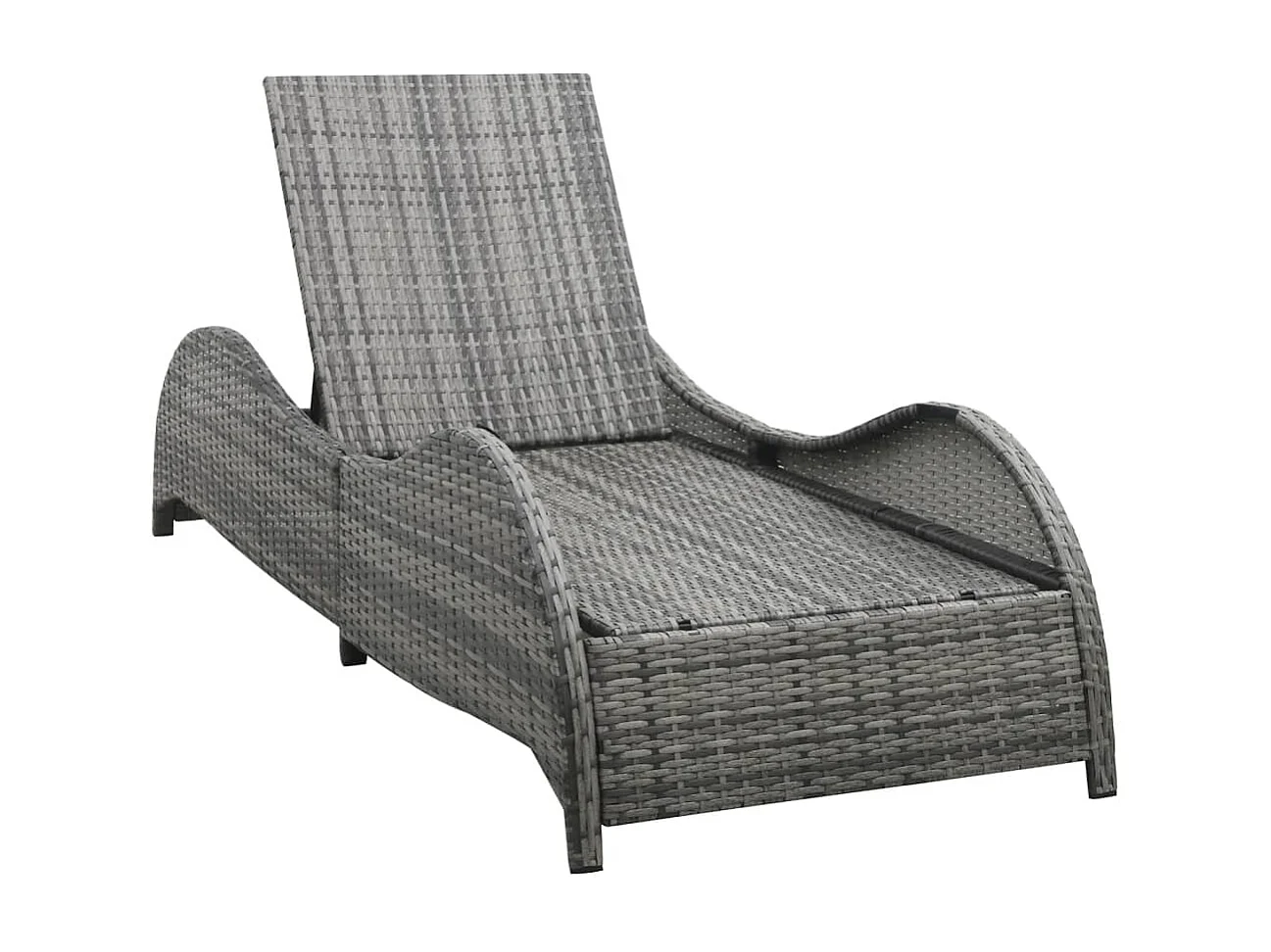 Chaise longue avec coussin Résine tressée Anthracite