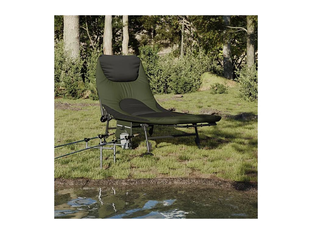 Lit de pêche avec pieds à boue réglables pliable vert