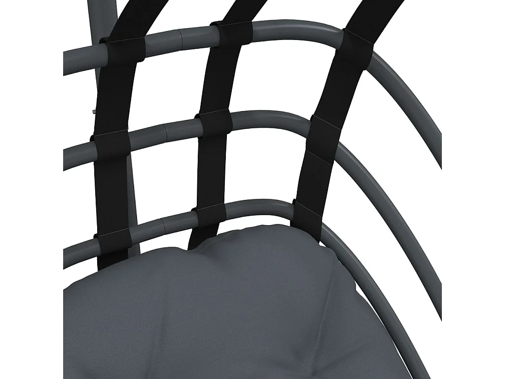 Cadeira suspensa oval com suporte em aço antracite