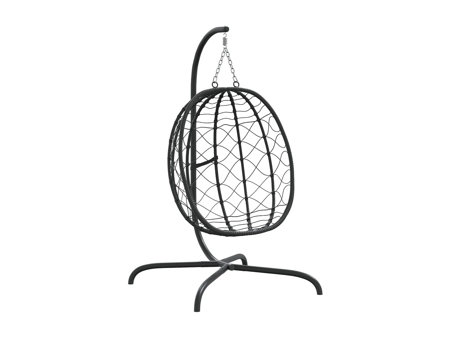 Poltroncina sospesa a forma di uovo con cuscino Antracite