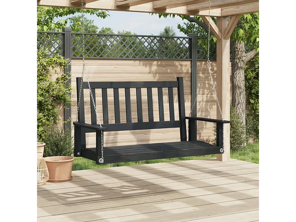 Dondolo da giardino con catene metalliche in legno massello di abete