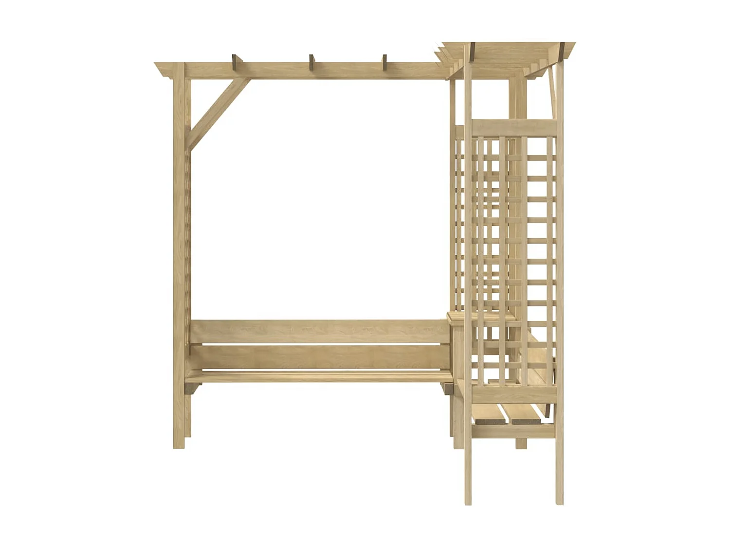 Pergola angolare con panca Legno di pino impregnato