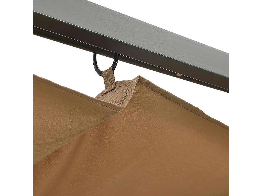 Pergola avec toit rétractable taupe 3x3 m acier 180 g/m²