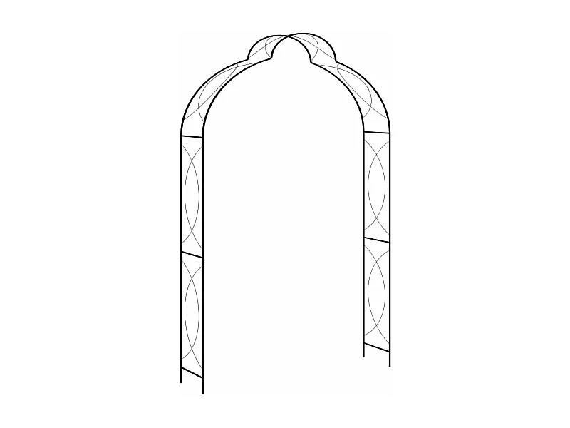 Arco de jardín Negro 150x34x240 cm Hierro