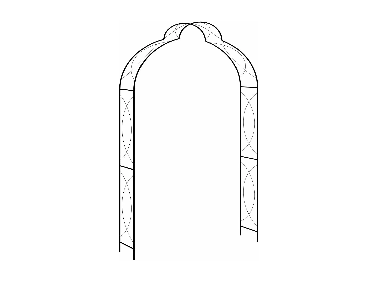Arco de jardim preto 150x34x240 cm ferro