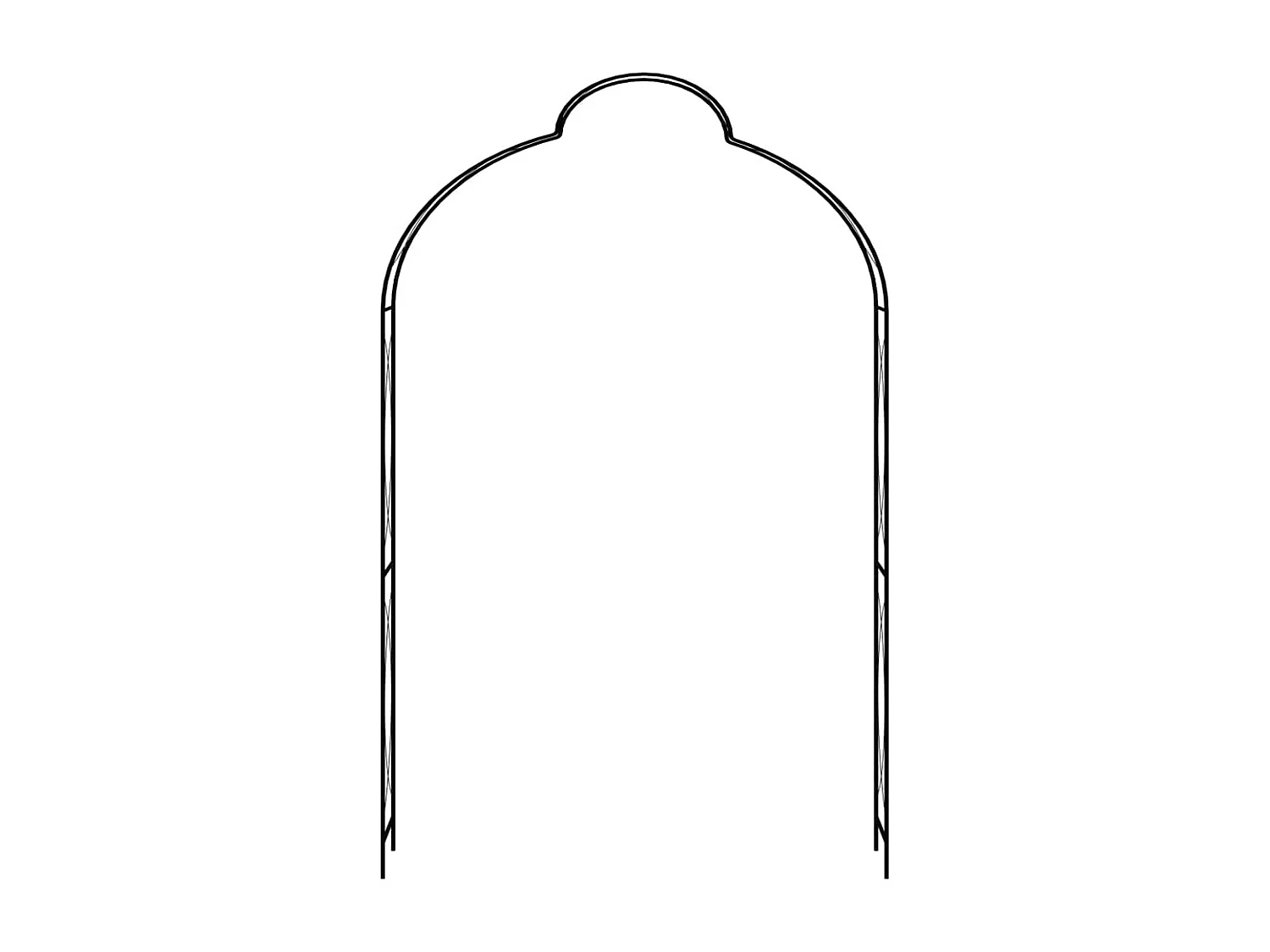 Tuinboog Zwart 150x34x240 cm Ijzer