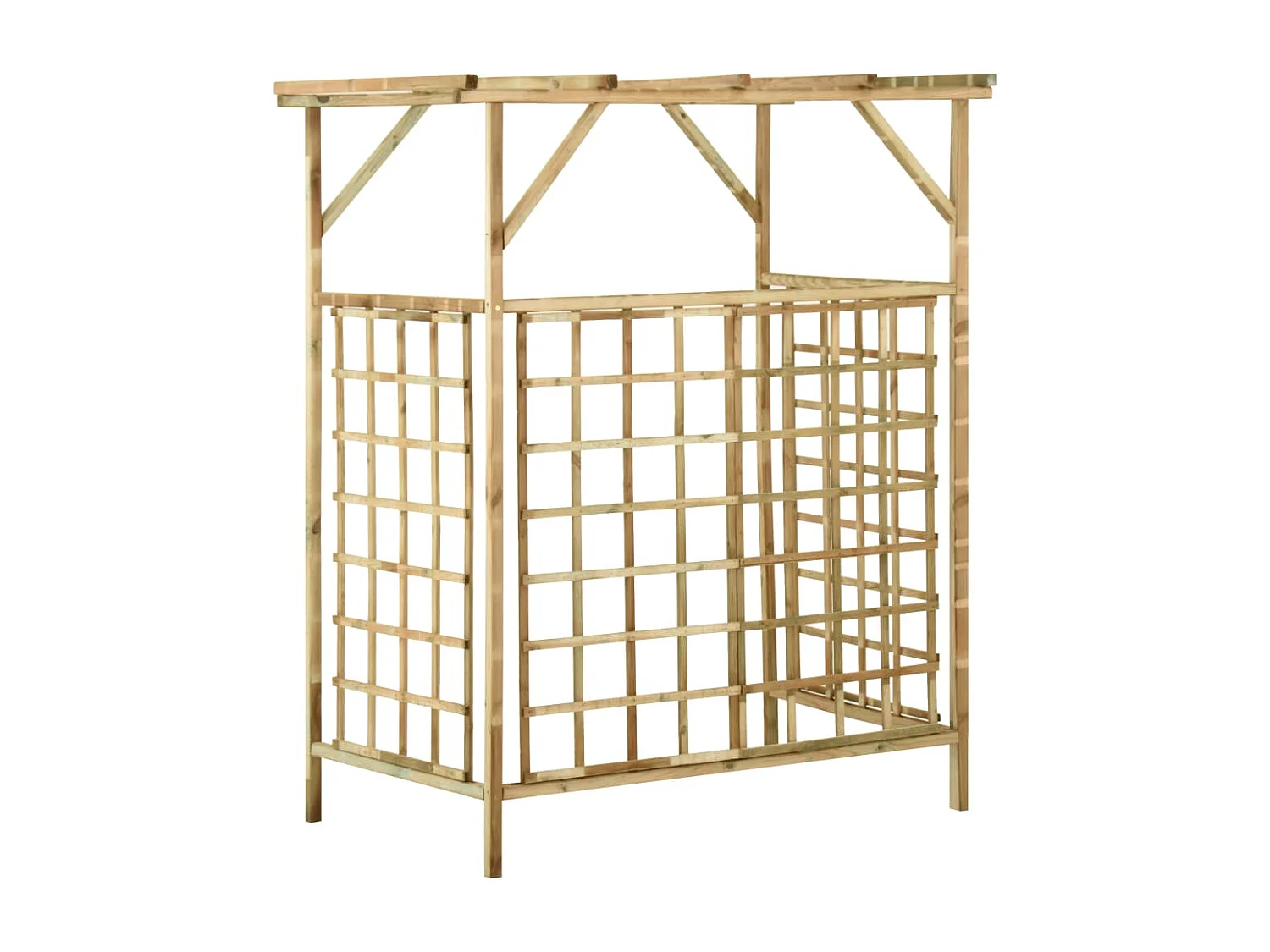 Pérgola de jardín para papeleras dobles Madera de pino impregnada