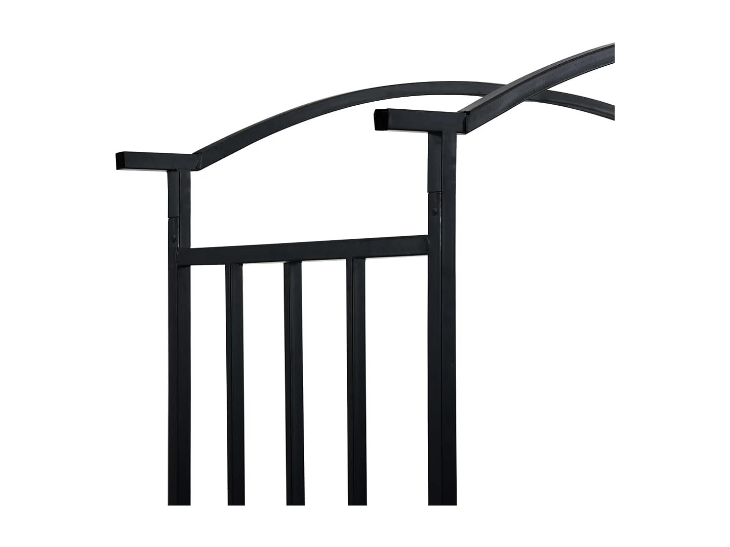 Arco da giardino con panca Nero 128x50x207 cm Ferro