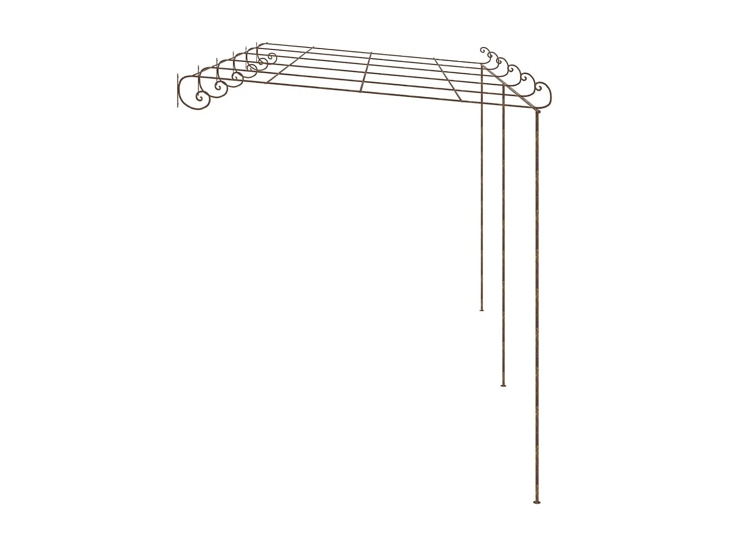 Pergolato da giardino Marrone Antico 6x3x2,5 mt Ferro