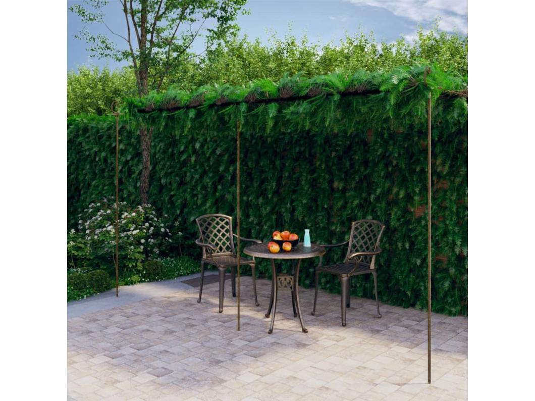 Pérgola de jardín Marrón antiguo 6x3x2,5 m Hierro
