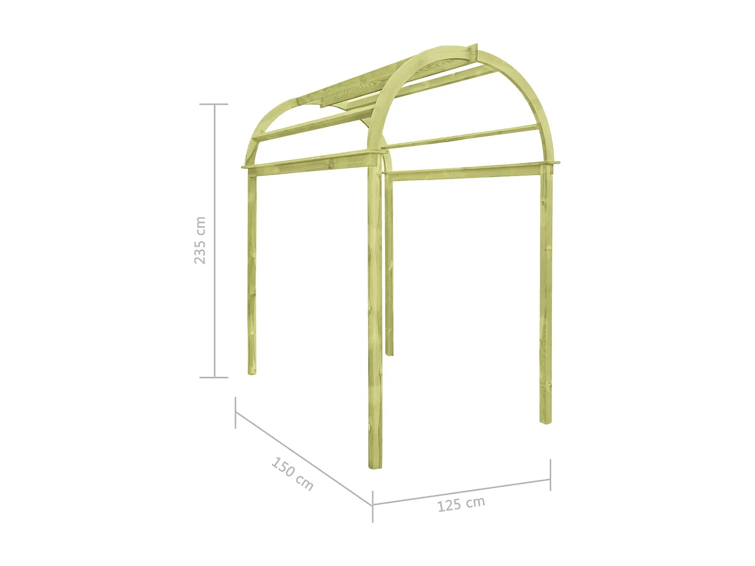 Arco enrejado 125x150x235 cm Madera de pino impregnada