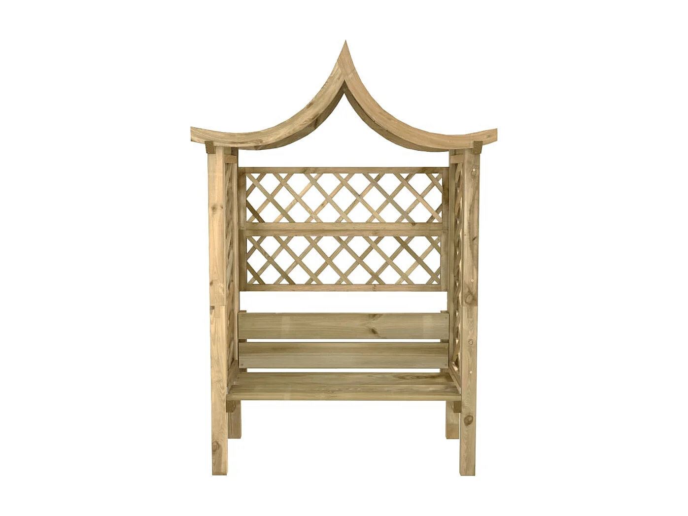 Pergola de jardin avec toit et banc Bois de pin imprégné