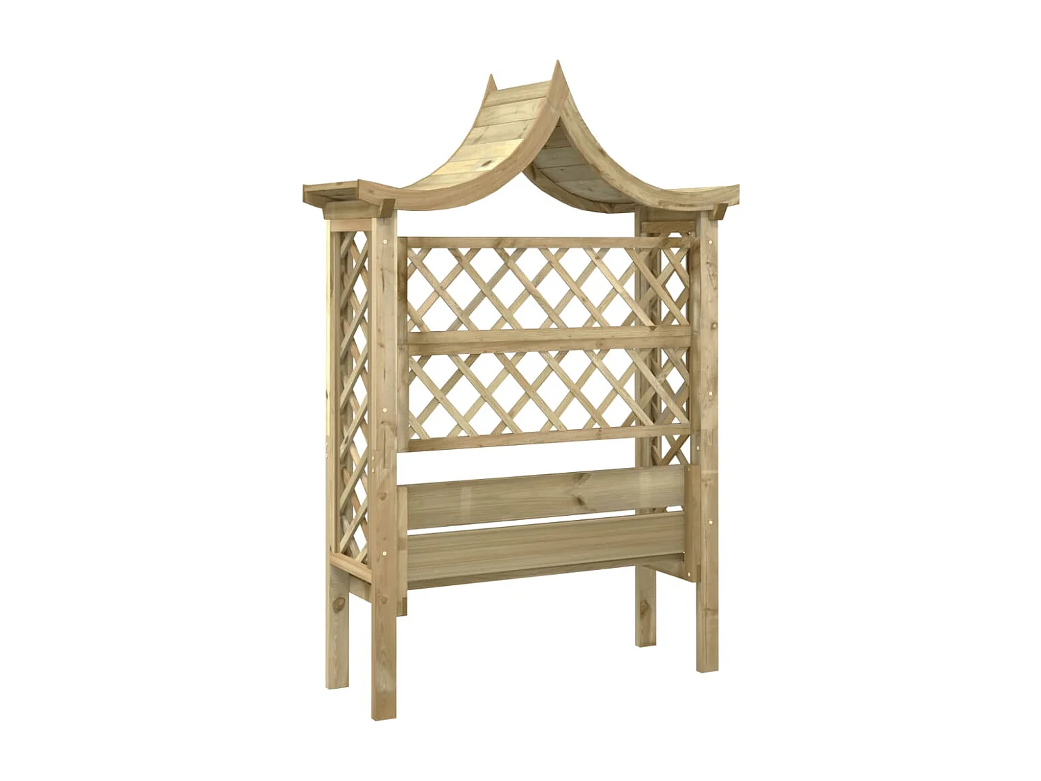 Pergola de jardin avec toit et banc Bois de pin imprégné