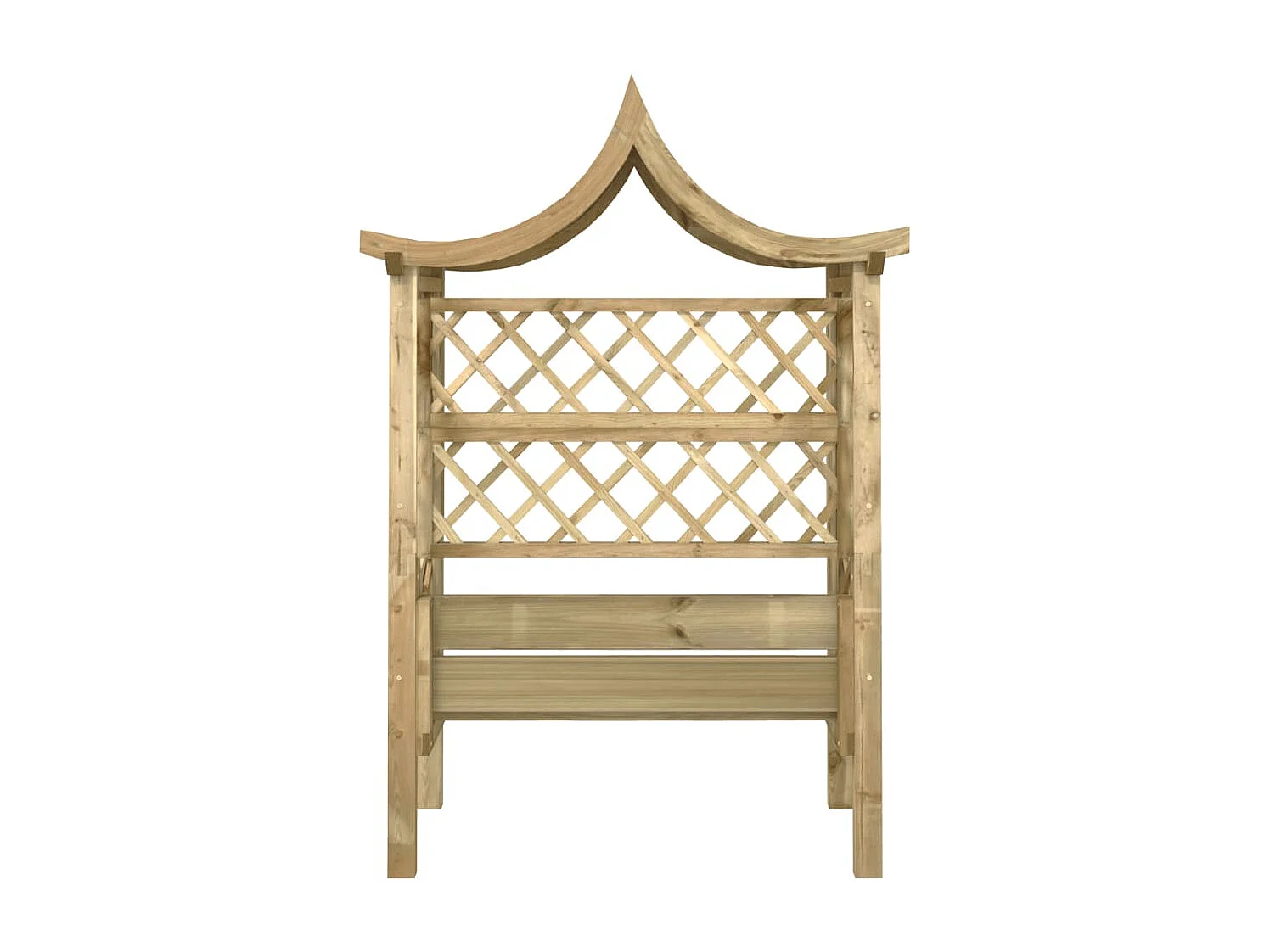 Pergola de jardin avec toit et banc Bois de pin imprégné