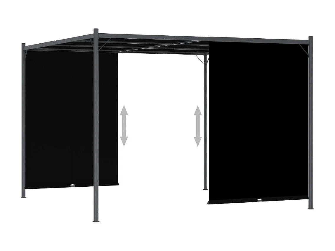 Pergola de jardin avec toit rétractable 3x3 m Anthracite