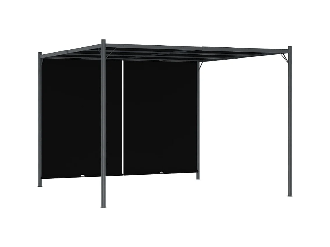 Pergola de jardin avec toit rétractable 3x3 m Anthracite