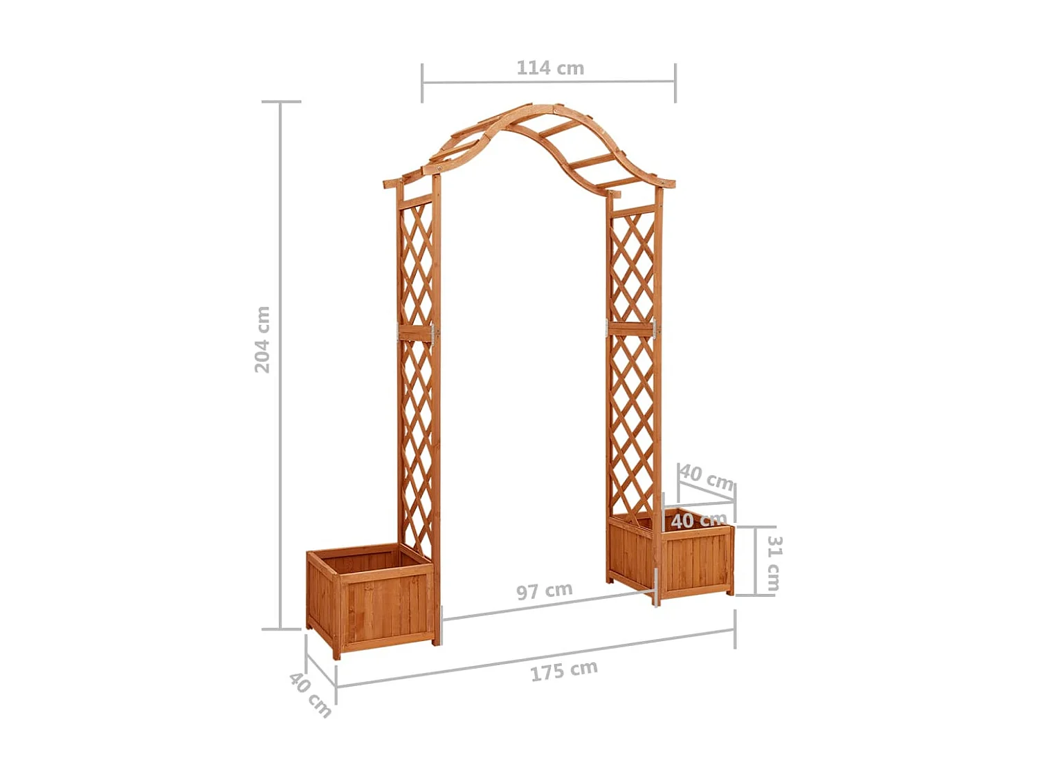 Pergola de jardin avec jardinière Bois pin massif