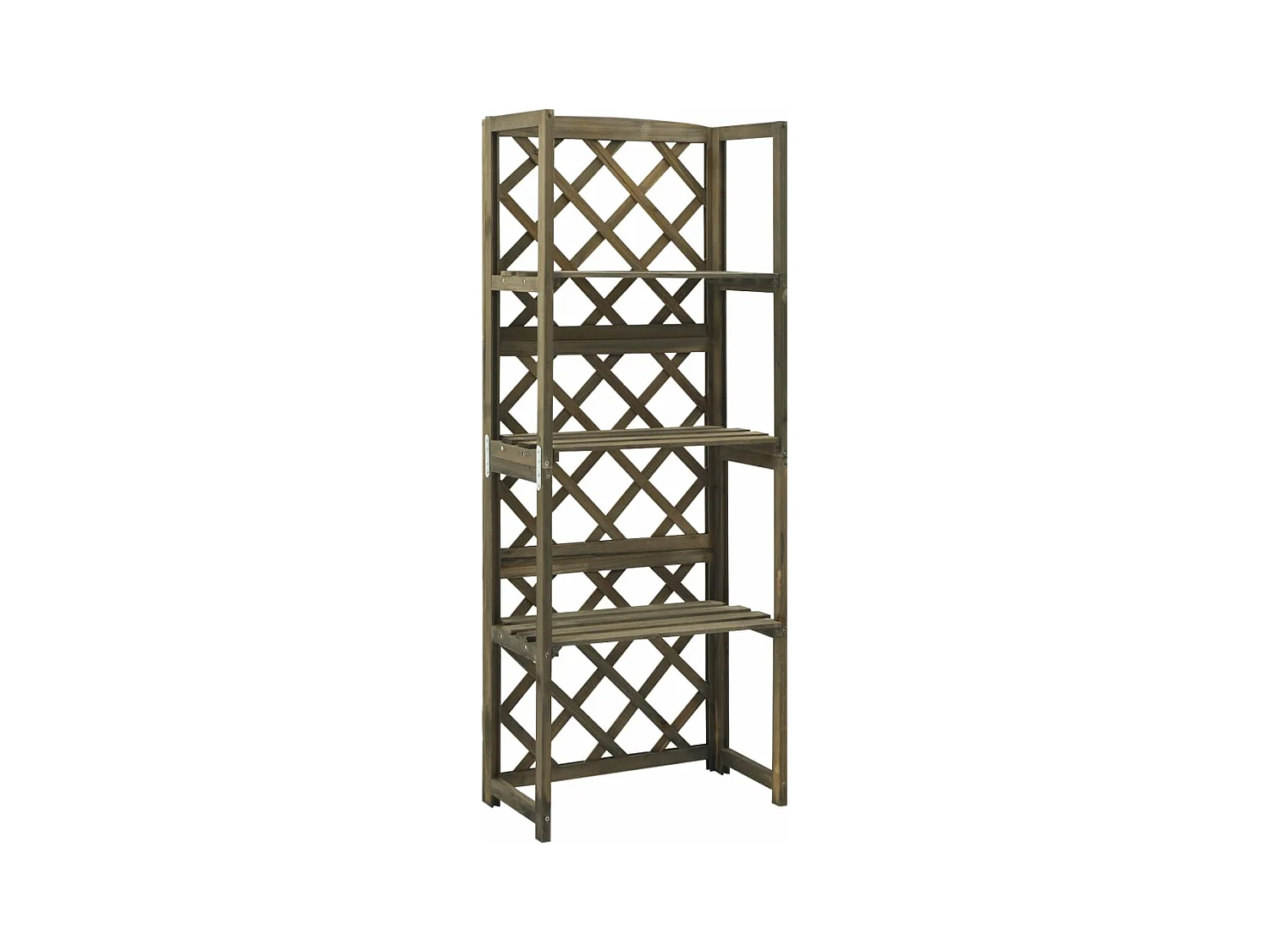 Treillis avec étagères Gris 55x30x140 cm Bois de sapin massif